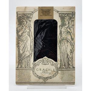 VTG Gracile Hosiery Lycra Sheer to Waist Pantyhose Noire Size Medium